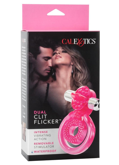 Dual Clit Flicker with Removable Waterproof Stimulator - Pink