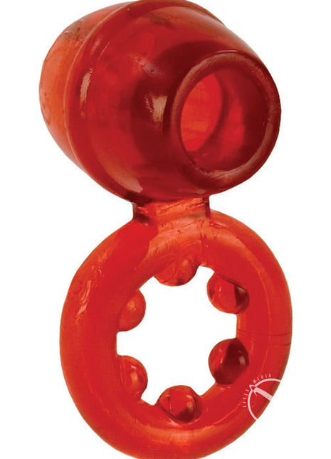 Dual Support Magnum Ring Cock Ring - Red