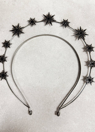 Black Stars Goddess Crown Halo Headband