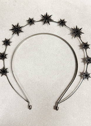 Black Stars Goddess Crown Halo Headband