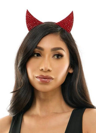 Red Rhinestone Devil Headband