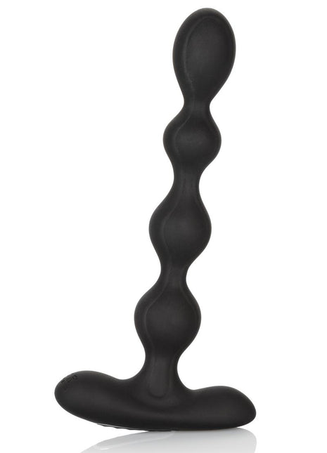 Eclips Slender Beads Silicone Flexible USB Rechargeable Anal Beads Probe Waterproof - Black - 7in