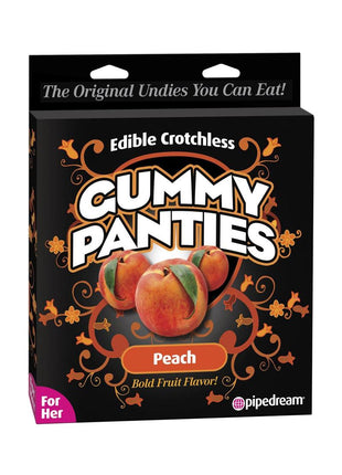 Edible Crotchless Gummy Panties - Peach - Orange