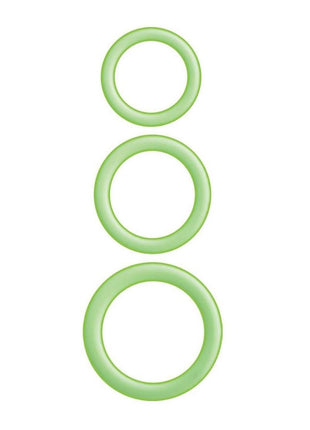 Enhancer Glow Rings Silicone Cockring - Glow In The Dark/Green