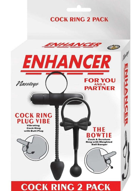 Enhancer Silicone Cock Rings - Black - 2 Pack