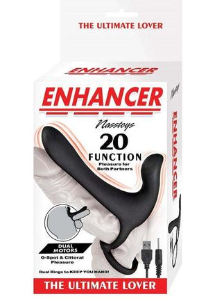Enhancer The Ultimate Lover Rechargeable Silicone Couples Cock Ring - Black