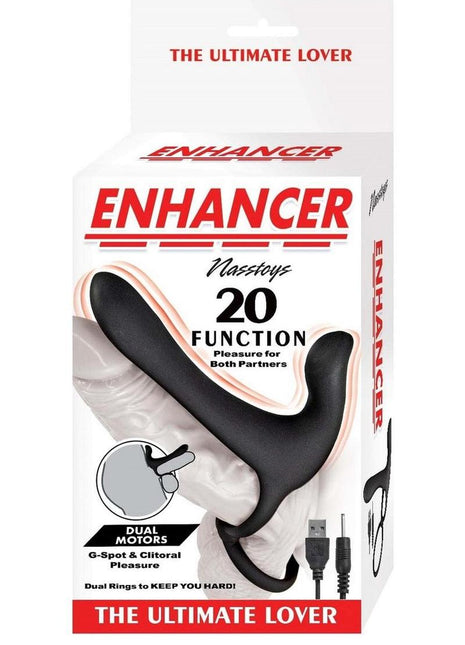 Enhancer The Ultimate Lover Rechargeable Silicone Couples Cock Ring - Black