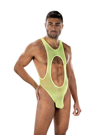 Envy Menswear Bare Sunshine Mesh Singlet - Os - Yellow