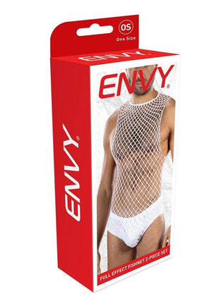 Envy Menswear Full Effect Fishnet (2 Piece) - Os - White