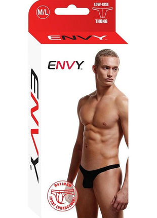 Envy Menswear Low Rise Thong - Black - Large/Medium