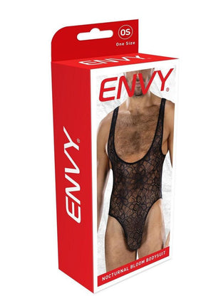 Envy Menswear Nocturnal Bloom Bodysuit - Os - Black