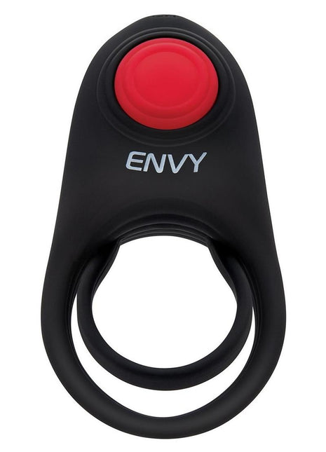Envy Toys Bullseye Remote Vibrating Rechargeable Silicone Dual Stamina Ring - Black