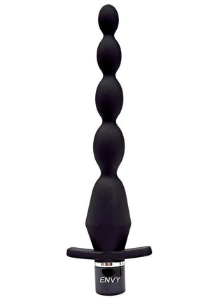 Envy Toys Vibrating Flair Beads Rechargeable Silicone Tapered Anal Beads - Black