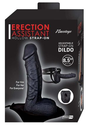 Erection Assistant Hollow Strap-On - Black - 8.5in