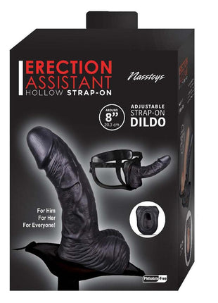 Erection Assistant Hollow Strap-On - Black - 8in