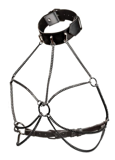 Euphoria Collection Multi Chain Collar Harness - Black - One Size