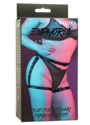 Euphoria Collection Riding Thigh Harness - Black - Plus Size/Queen