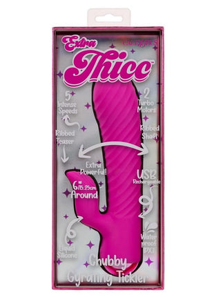 Extra Thicc Chubby Gyrating Rechargeable Silicone Tickler - Pink