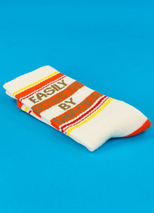 Easily Distracted By Snacks Gym Crew Socks