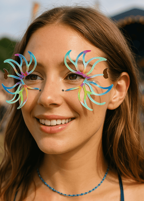 Rainbow Petal Glow Holographic Face Sticker