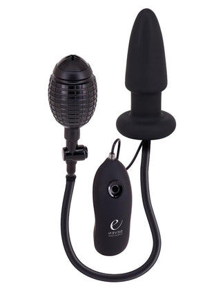 Fanny Hills Silicone Butt Plug Inflatable and Vibrating - Black