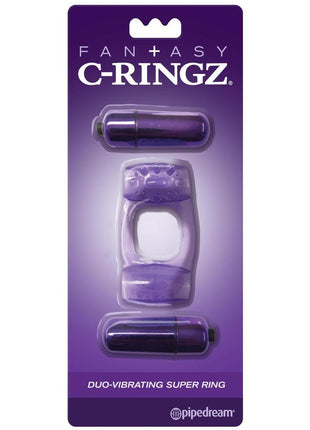 Fantasy C-Ringz Duo-Vibrating Super Cock Ring with Bullet - Purple