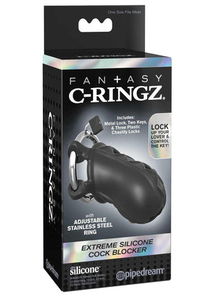 Fantasy C-Ringz Extreme Silicone Cock Blocker Cock Ring - Black