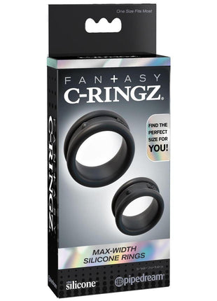 Fantasy C-Ringz Max-Width Silicone Cock Rings - Black