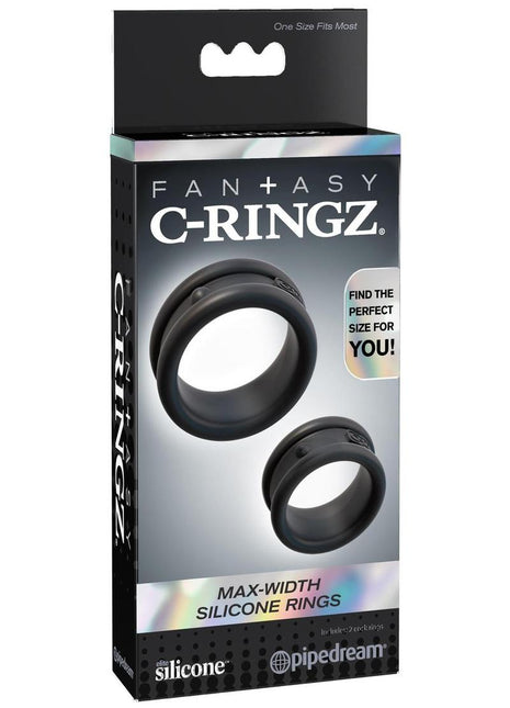Fantasy C-Ringz Max-Width Silicone Cock Rings - Black
