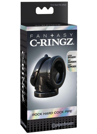 Fantasy C-Ringz Rock Hard Cock Pipe Cock Ring - Black