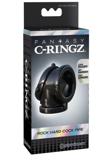 Fantasy C-Ringz Rock Hard Cock Pipe Cock Ring - Black