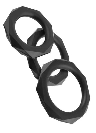Fantasy C-Ringz Silicone Designer Stamina Cock Ring - Black - Set