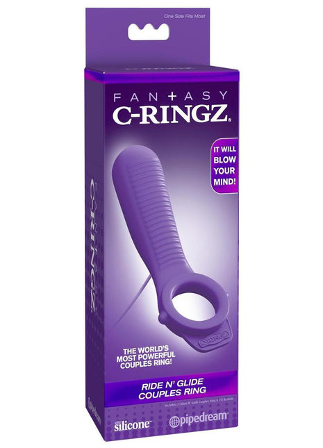 Fantasy C-Ringz Silicone Ride N' Glide Couples Cock Ring - Purple