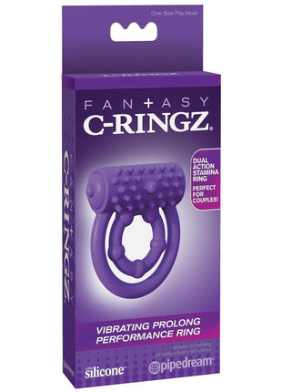 Fantasy C-Ringz Silicone Vibrating Prolong Performance Cock Ring - Purple