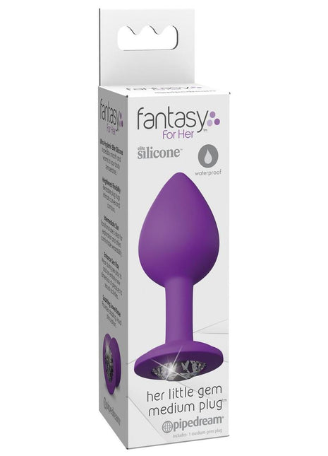 Fantasy For Her Her Little Gem Medium Plug Anal Play Silicone Waterproof - Purple - Medium