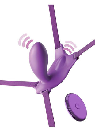 Fantasy For Her Ultimate G-Spot Butterfly Strap-On Rechargeable Silicone with Remote Control - Purple