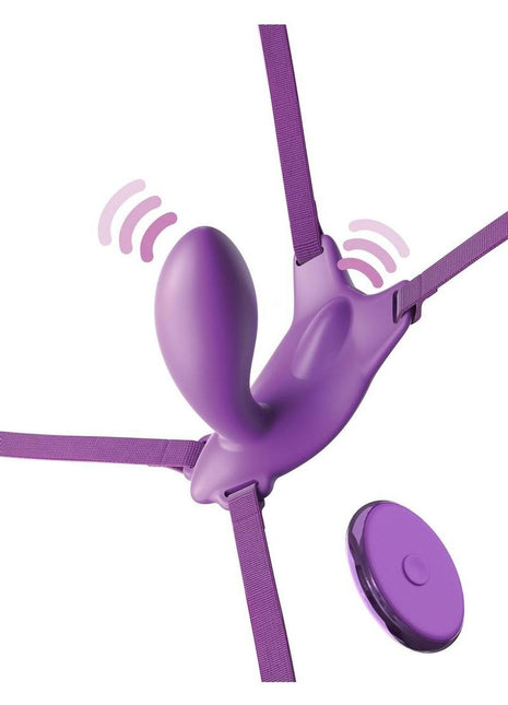 Fantasy For Her Ultimate G-Spot Butterfly Strap-On Rechargeable Silicone with Remote Control - Purple