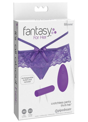 Fantasy Fore Her Thrill Her Crotchless Panty Vibe - Purple