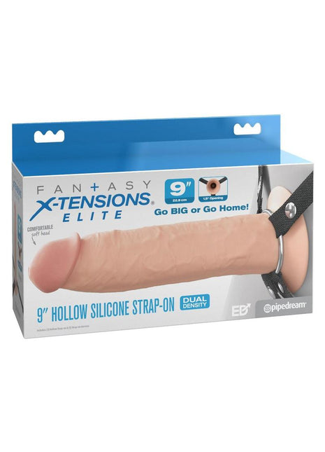 Fantasy X-Tensions Elite Silicone Hollow Strap-On Dual Density - Vanilla - 9in