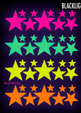Star Blacklight Body Stickers