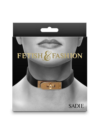 Fetish and Fashion Sadie Collar - Black/Gold