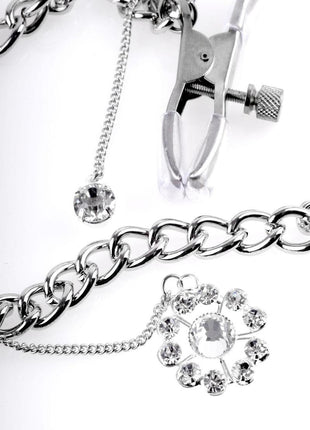 Fetish Fantasy Series Crystal Nipple Clamps - Silver