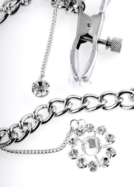 Fetish Fantasy Series Crystal Nipple Clamps - Silver