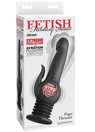 Fetish Fantasy Series Pogo Thruster Rechargeable Silicone Rabbit Vibrator - Black