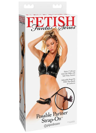Fetish Fantasy Series Posable Partner Strap-On Dildo and Adjustable Harness - Black/Purple - 7in