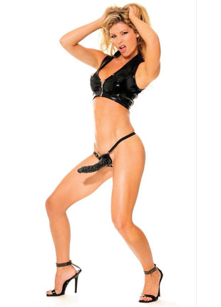 Fetish Fantasy Series Posable Partner Strap-On Dildo and Adjustable Harness - Black/Purple - 7in