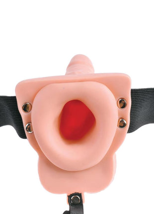 Fetish Fantasy Series Hollow Rechargeable Strap-On Dildo with Balls and Harness with Remote Control