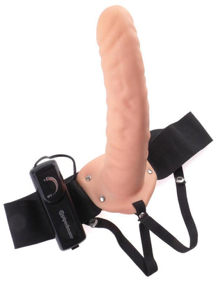 Fetish Fantasy Series Vibrating Hollow Strap-On Dildo and Adjustable Harness with Remote Control