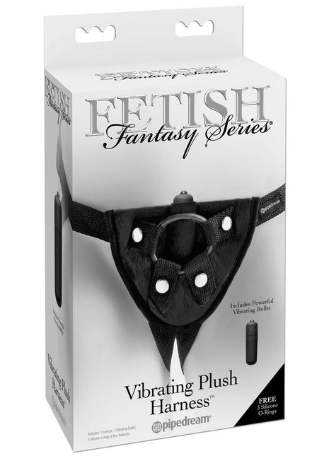 Fetish Fantasy Series Vibrating Plush Adjustable Harness - Black