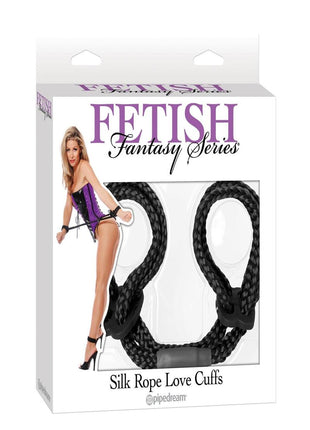Fetish Fantasy Silk Rope Love Cuffs - Black